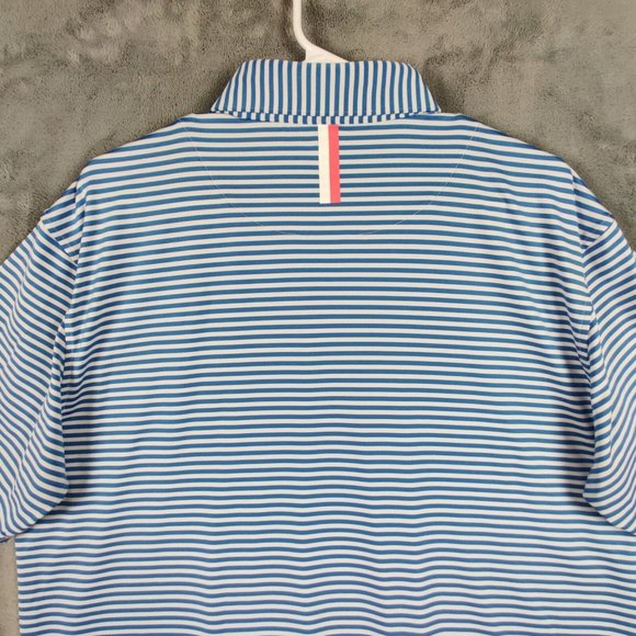 Rhoback Polo Shirt Adult Large Blue White Casual Performance Golf Golfer Men - Picture 4 of 8